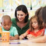 Group Of Elementary Age Children In Art Class With Teacher